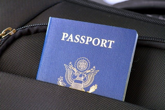 Passport in suitcase pocket